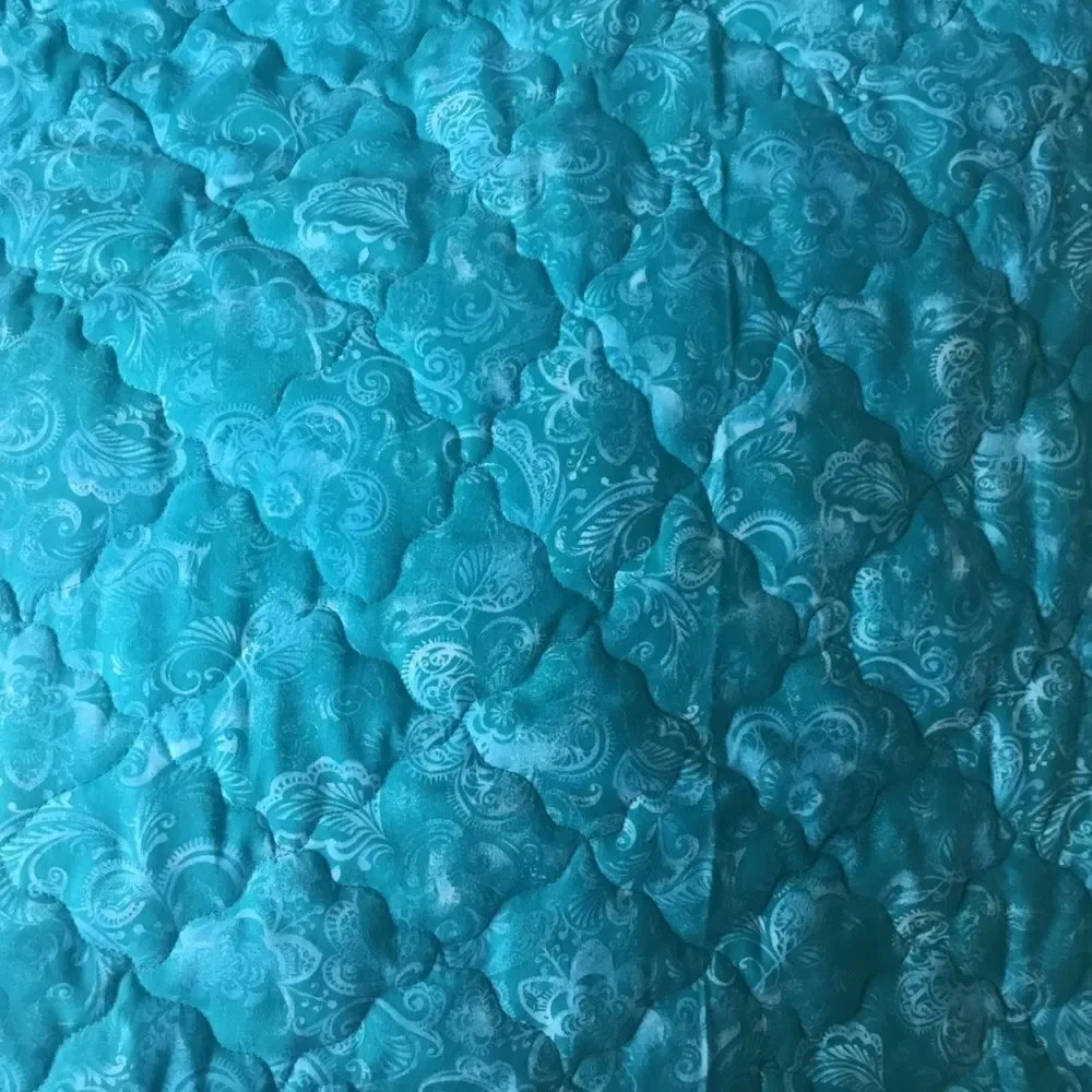 Hand Crafted Quilt Turquoise and Red